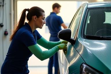 L'équipe Éclat Auto au travail